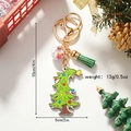 Portachiavi albero di Natale in legno con nappa verde e indicazioni delle misure - Stile Albero di Natale