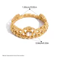 Minimalist 18K gold plated stainless steel crown ring with sparkling white zircon - US 6 / Hollow Heart Crown Style (JDR0306053-6)
