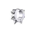 Silver spike huggie hoop earring in punk rock style with polished metallic finish - 6-Spike Ear Hoop / Steel