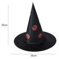 Cappello da strega nero per Halloween con zucche, dimensioni 35cm altezza e 38cm di diametro - 35*38 / Cappello da strega zucca