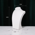White mannequin necklace bust display in PU leather finish with 20cm height specs - White PU H-type 20cm High