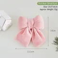 Pink velvet Christmas bow ornament for tree decoration, size 13.5cm x 14cm for festive display - Pink (Small)