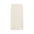 Elegante falda de tubo de punto crema con cintura alta para mujer sobre fondo blanco - Bottoms
