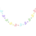 Papieren konijnenslinger in pastelkleuren voor Pasen en feestelijke decoratie - Gekleurde Konijn & Punten Stijl (J-0179-2)