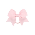 Pink grosgrain ribbon ponytail holder with a swallowtail bow for girls' hairstyles - Pink (11)