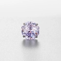 Single 8mm purple octagonal zircon stud earring set in silver titanium steel - 8mm/Screw Thin Rod / Blue Purple (Single)