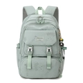 Mochila escolar verde claro con estampado de oso y colgante de panda de estilo japonés - Verde (con colgante)