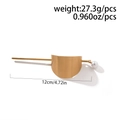 Forcina per capelli dorata con piastra a mezza luna e dettaglio pendente con perla - Semicerchio Liscio (JS0016) / Oro