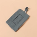 Close-up of sage green muslin cotton diaper wipes bag with snap handle and zipper detail - Grey Green