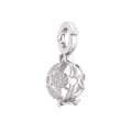 Ciondolo pianeta in argento S925 con zirconi bianchi per creazione di gioielli fai-da-te - Argento