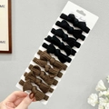 10-teiliges elastisches Schleifen-Haargummi-Set in Schwarz und Dunkelkaffeebraun - Verdickte Bogen Haargummis (10 Stück/Packung, 5 Kaffee + 5 Schwarz)