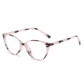Pink tortoiseshell cat-eye glasses frame with premium acetate finish for women - Pink Tortoise Anti-Blue Light C14