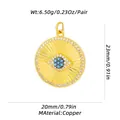 Detailed copper hummingbird pendant specifications showing weight 6.50g and size 23x20mm - Full Zirconia Evil Eye Round Style (XL-306-D) / Pendant