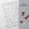 Plaque de stamping JT-003 en acier inoxydable avec divers motifs papillons - Moule en silicone haute transparence JT-003 (Papillons volants)