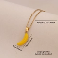 Collier avec pendentif banane en acier inoxydable doré avec chaîne réglable et taille - 4# Banane