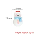 DIY Christmas snowman resin charm for hair clips, red hat blue scarf, 15x25mm size - Snowman