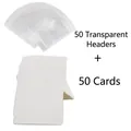50 sets of white square jewelry display cards and transparent self-sealing hanging bags - 6x9cm Keychain White Card Set (50Pcs)