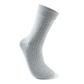 Men's light grey ribbed crew socks made of breathable cotton with elastic cuffs - Light Gray