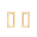 Minimalist geometric hollow rectangular stud earrings in polished gold finish for women - Rectangle / Gold