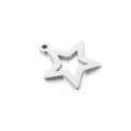 Colgante de estrella plateada en acero inoxidable para pulseras y joyería DIY - Color Acero (KLJ4448-Z)