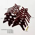 Brown velvet Christmas tree bows set with 18 pieces in four different widths - Dark Coffee Series / 18 Pack