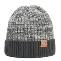 Gorro de invierno para hombre de punto con forro polar en gris mezcla y puño acanalado - M (56-58cm) / Verde Grisáceo