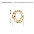 Detailed view of hammered gold oval pendant with 18mm height and 15mm width dimensions - Gold Stainless Steel Hammered O Pendant