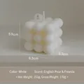 Minimalist white bubble cube scented candle with 27 spherical spheres in 3x3x3 design - Milk White (English Pear & Freesia)