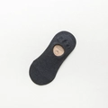 Dark grey low-cut invisible cotton socks with non-slip design and breathable knit - Black