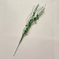 Detailed close-up of emerald green artificial glitter stem for Christmas decoration - With Berries / Dark Green