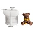 DIY silicone mold for 3D bear with stars and finished brown teddy bear wax figure - NO.4 Teddy Bear Holding Stars / 8.7cmx8.4cmx6.9cm