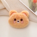 Close-up of cute plush bear pin accessory with soft texture and detailed embroidery - Original (Open Back) / Brown Bear