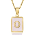 Pink Shell Letter O Style (With Chain)