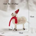 Handmade Christmas felt sheep figurine in red hat and scarf for table decoration - Style 19-Sheep with Christmas Hat and Scarf (15cm)