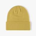 Winter mustard yellow knitted beanie hat with thick double-layered thermal fabric - 6-Seam Ginger Yellow