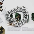 Matte silver acrylic chunky chain with gold lobster clasps on a stylish magazine - 45cm / Rubber Paint Silver