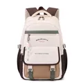 Sac à dos imperméable multicolore beige et vert pour voyage et étudiants - 46*32*20cm / Café Foncé et Vert