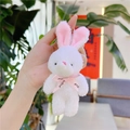 White Rabbit Silver Bead Chain Pink Bow