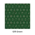 Gift Green Christmas wrapping paper featuring golden holiday icons and snowmen - Gift Green / 58*58CM/20 Sheets
