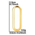 Detalle de un conector ovalado bañado en oro de 18k con medidas y peso exactos del producto - Colgante / Dorado