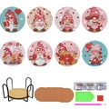 DIY Valentine Gnome Diamond Painting Coaster Set with Love motifs and metal holder - Valentine's Gnome (SBD013)