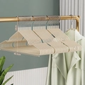 Pack of 10 non-slip cream white clothes hangers with steel hooks, width 40.5cm - Nordic Beige (Standard 40g)