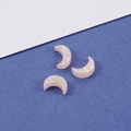Detailed view of pink resin crescent moon charms with iridescent glitter and 1.5mm holes - Moon Shape (With 1.5mm Hole) / Pink