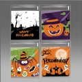 Four festive Halloween self-adhesive candy bags with assorted spooky patterns - Original Halloween 4-in-1 Mix Approx 100pcs