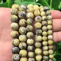Matte natural yellow spotted stone beads for DIY jewelry making and handmade accessories - Scrubbery Yellow Pine / 4mm/1 Piece Approximately 90 Pieces/10g
