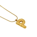 18k gold plated stainless steel letter P pendant necklace with lava texture finish - Letter P
