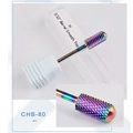 3/32 inch rainbow electroplated tungsten steel nail drill bit for smooth top filing - Barrel Smooth Top Style (B80)
