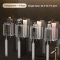 Set of 4 transparent wall-mounted toothbrush and cup holders in luxury modern style - Set of 4 / Clear