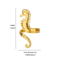 Detailed size specifications for 18K gold seahorse ring with 37mm height and inner diameter - Gold Large Seahorse (JZ7729)