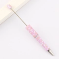 DIY plastic beaded ballpoint pen featuring pink cloud patterns and white decorative beads - 17# Pattern (Rainbow Clouds)
